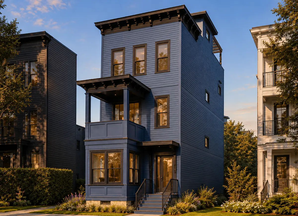 Main Images 3 – 3-Story House Plan 1700 ft²: 3 Beds, 2.5 Baths, Open Floor Plan, without Garage — 46831R
