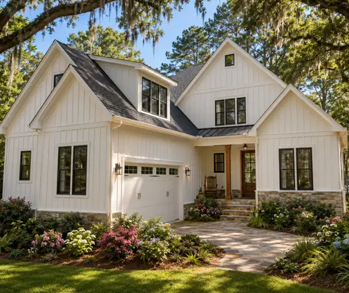 Thumbnail 1 – 2-Story House Plan 3143 ft²: 4 Beds, 3.5 Baths, Open Floor Plan, 2-Car Garage — 77487R