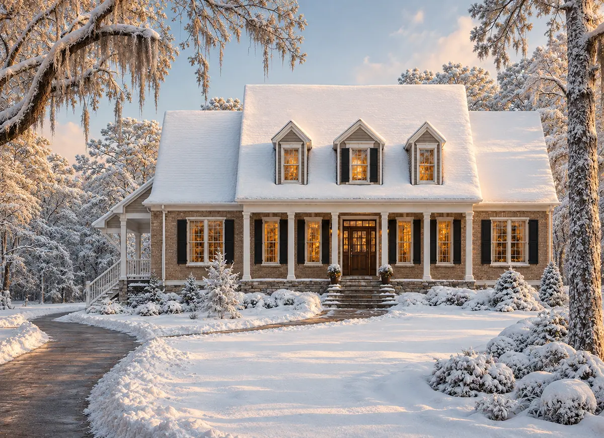 Main Images 5 – 1.5-Story House Plan 3215 ft²: 4 Beds, Home Office, 3.5 Baths, Open Floor Plan, 3-Car Garage — 28129R