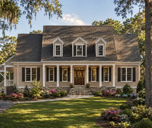 Thumbnail 1 – 1.5-Story House Plan 3215 ft²: 4 Beds, Home Office, 3.5 Baths, Open Floor Plan, 3-Car Garage — 28129R
