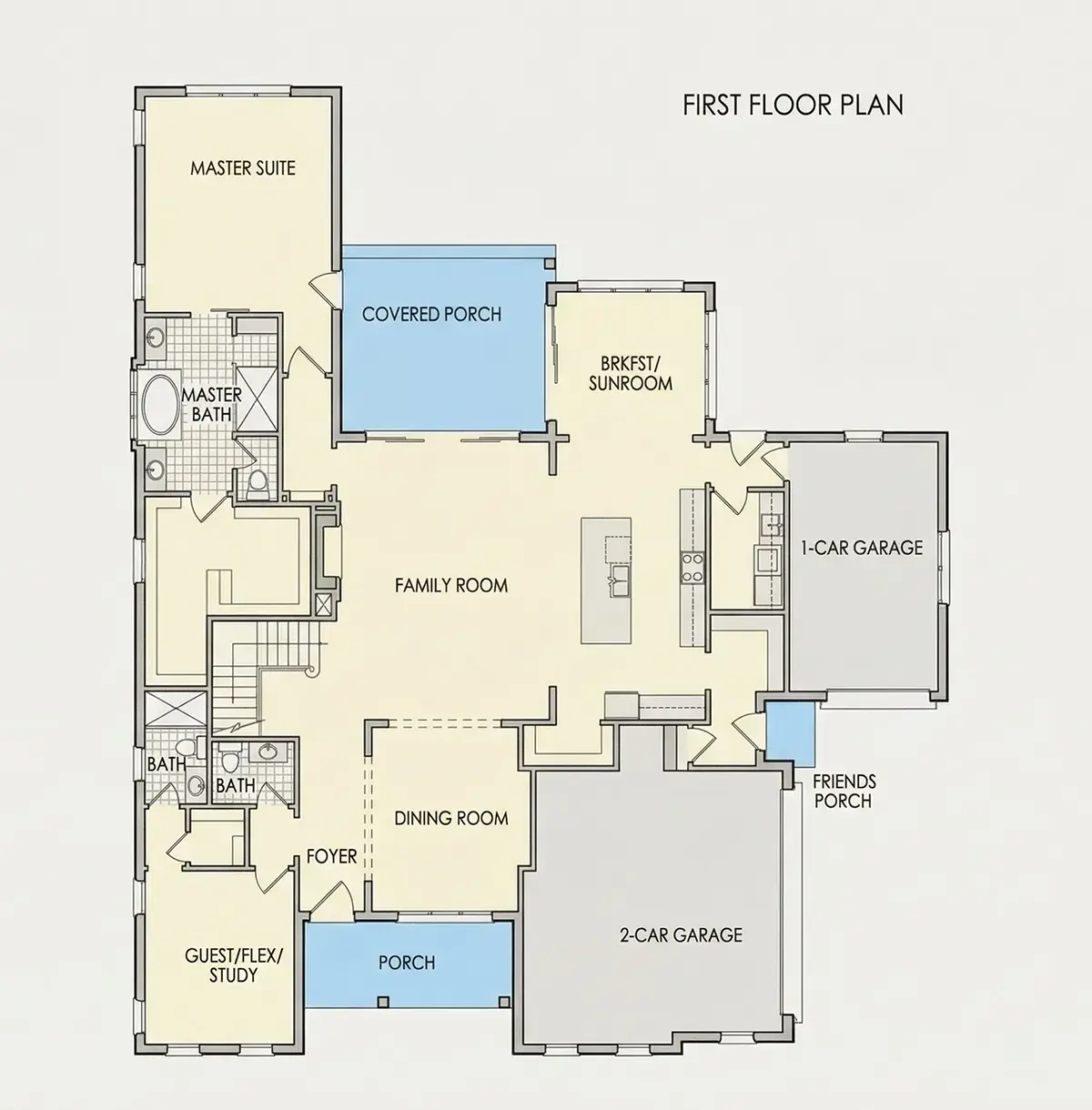 Main Floor 26 – 2-Story House Plan 4209 ft²: 5 Beds, 5.5 Baths, Open Floor Plan, 3-Car Garage — 11740R