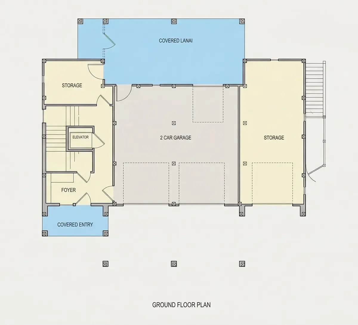 Basement 9 – 3-Story House Plan 3464 ft²: 5 Beds, 3.5 Baths, Open Floor Plan, 2-Car Garage — 63179R