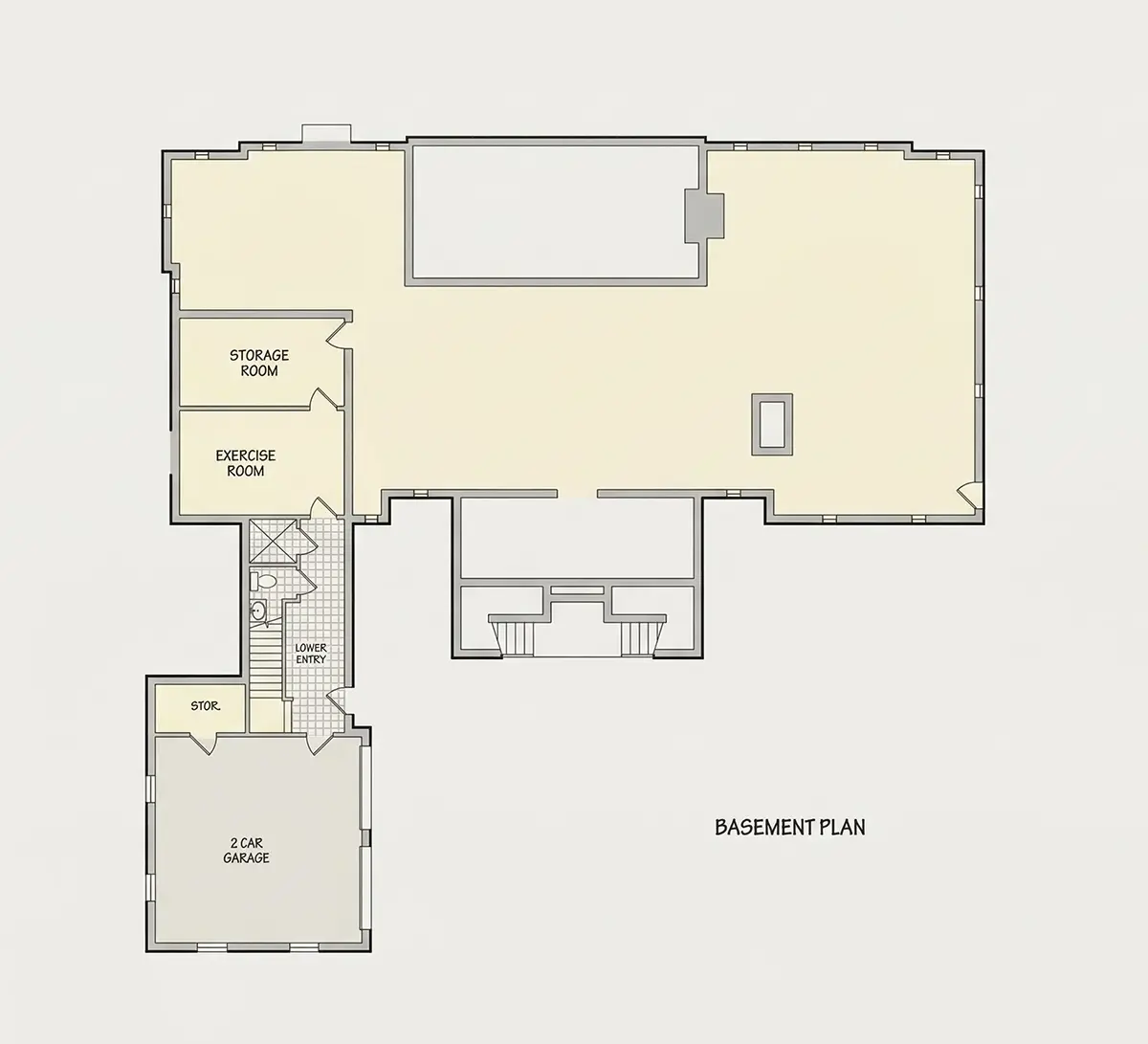 Basement 9 – 1.5-Story House Plan with Basement 4907 ft²: 4 Beds, 4.5 Baths, Open Floor Plan, 2-Car Garage — 81789R