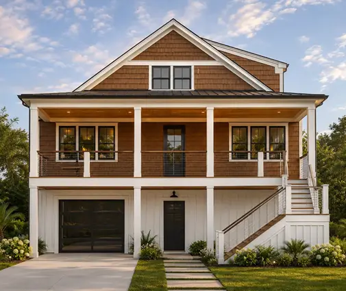 Thumbnail 1 – 3-Story House Plan 1300 ft²: 4 Beds, Home Office, 2.5 Baths, Open Floor Plan, 1-Car Garage — 94231R