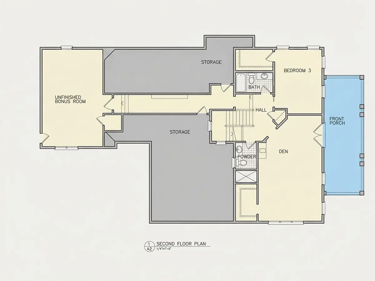 Second Floor 12 – 2-Story House Plan 4264 ft²: 3 Beds, 4.5 Baths, Open Floor Plan, 2-Car Garage — 68310R