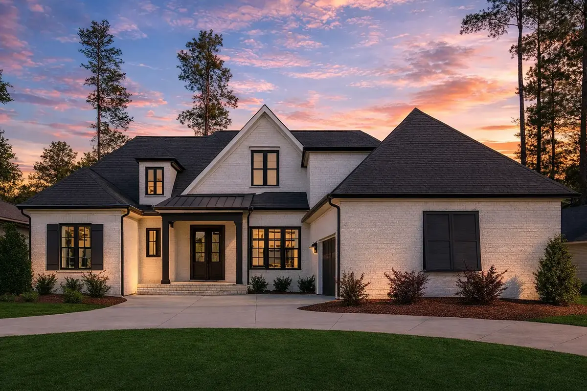 Main Images 3 – 1.5-Story House Plan 4282 ft²: 4 Beds, Home Office, 4.5 Baths, Open Floor Plan, 2-Car Garage — 43606R