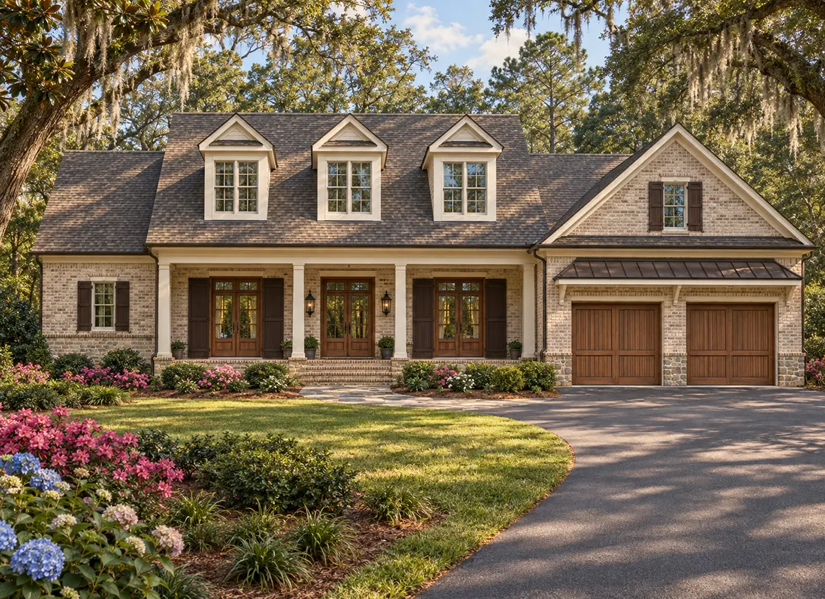 Main Images 3 – 1.5-Story House Plan 3539 ft²: 4 Beds, Home Office, 4.5 Baths, Open Floor Plan, 2-Car Garage — 45616R