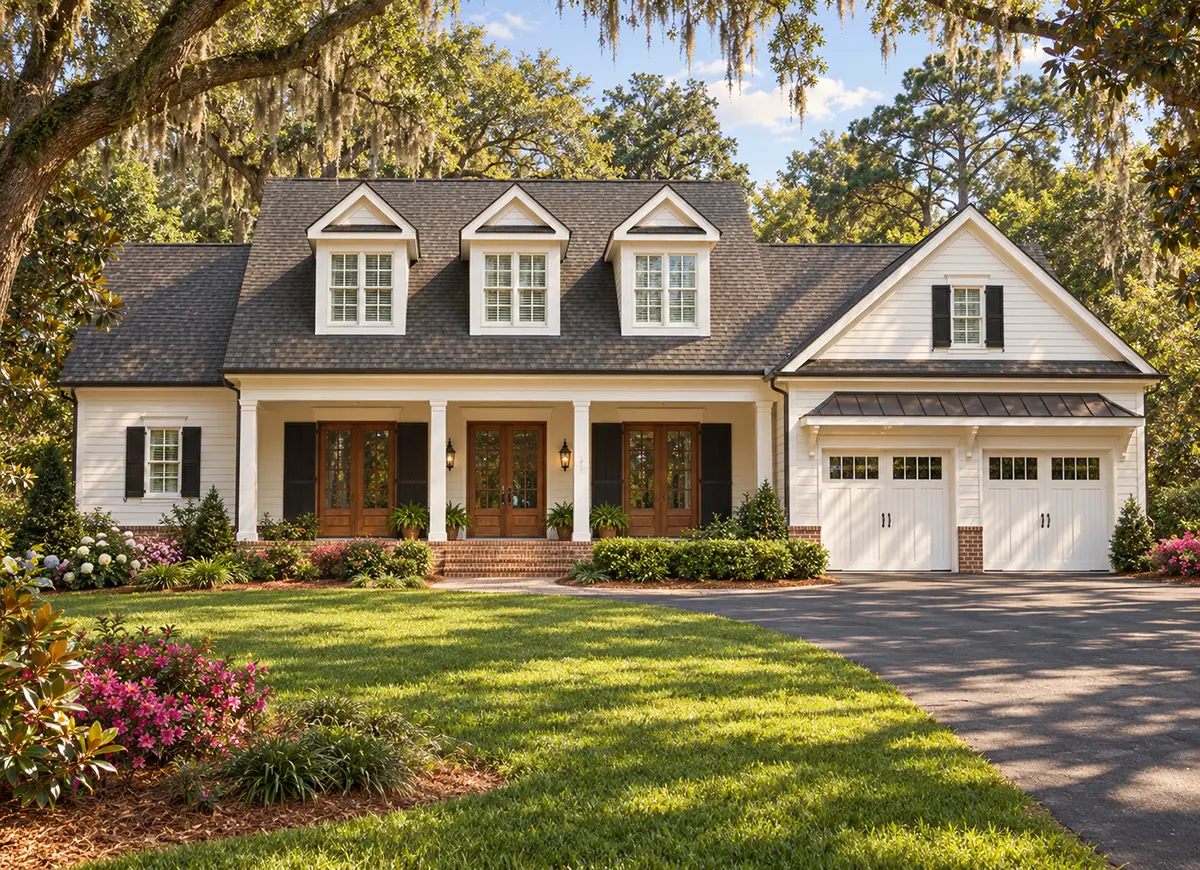 Main Images 4 – 1.5-Story House Plan 3539 ft²: 4 Beds, Home Office, 4.5 Baths, Open Floor Plan, 2-Car Garage — 45616R