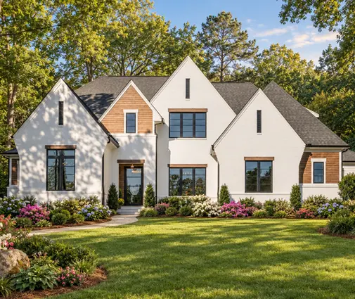 Thumbnail 1 – 2-Story House Plan 4037 ft²: 4 Beds, Home Office, 5 Baths, Open Floor Plan, 3-Car Garage — 32038R