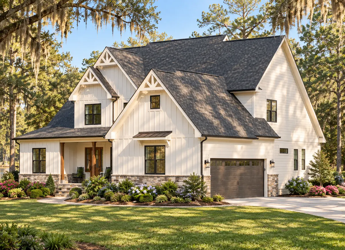 Main Images 3 – 2-Story House Plan 3744 ft²: 4 Beds, Home Office, 3.5 Baths, Open Floor Plan, 2-Car Garage — 82521R
