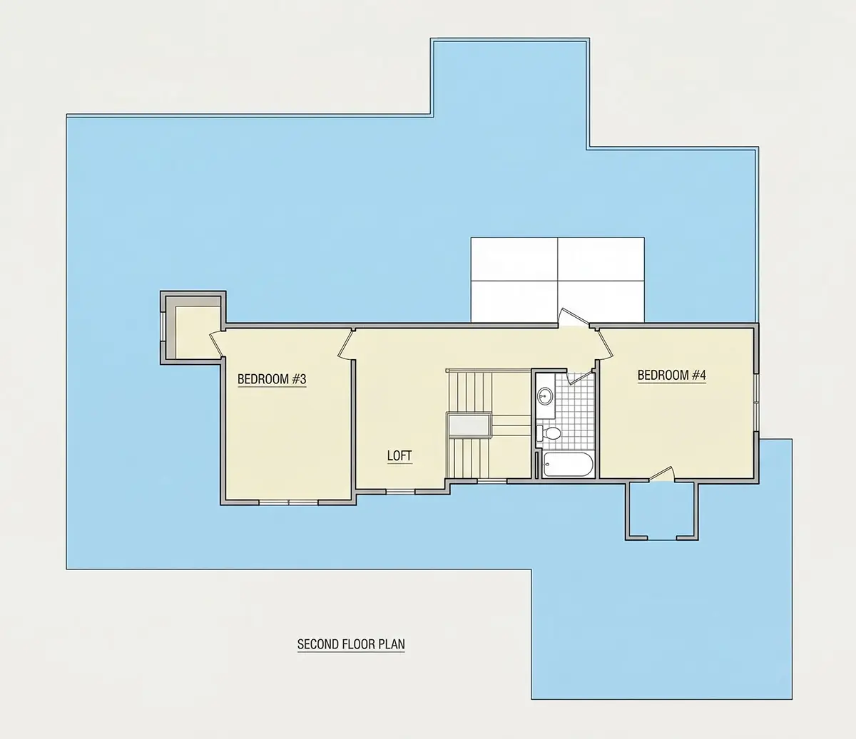Second Floor 9 – 2-Story House Plan 3744 ft²: 4 Beds, Home Office, 3.5 Baths, Open Floor Plan, 2-Car Garage — 82521R