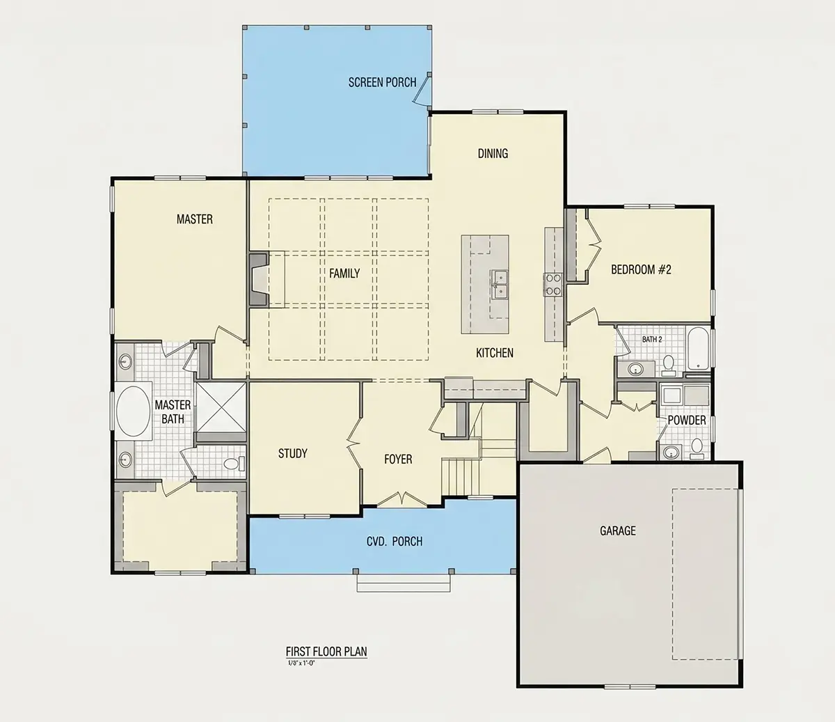 Main Floor 8 – 2-Story House Plan 3744 ft²: 4 Beds, Home Office, 3.5 Baths, Open Floor Plan, 2-Car Garage — 82521R