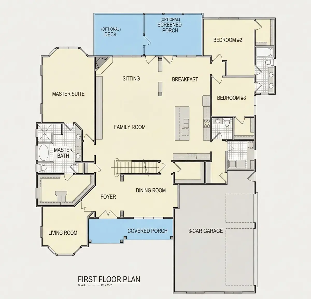 Main Floor 9 – 1.5-Story House Plan with Basement 7515 ft²: 6 Beds, 5.5 Baths, Open Floor Plan, 3-Car Garage — 84878R