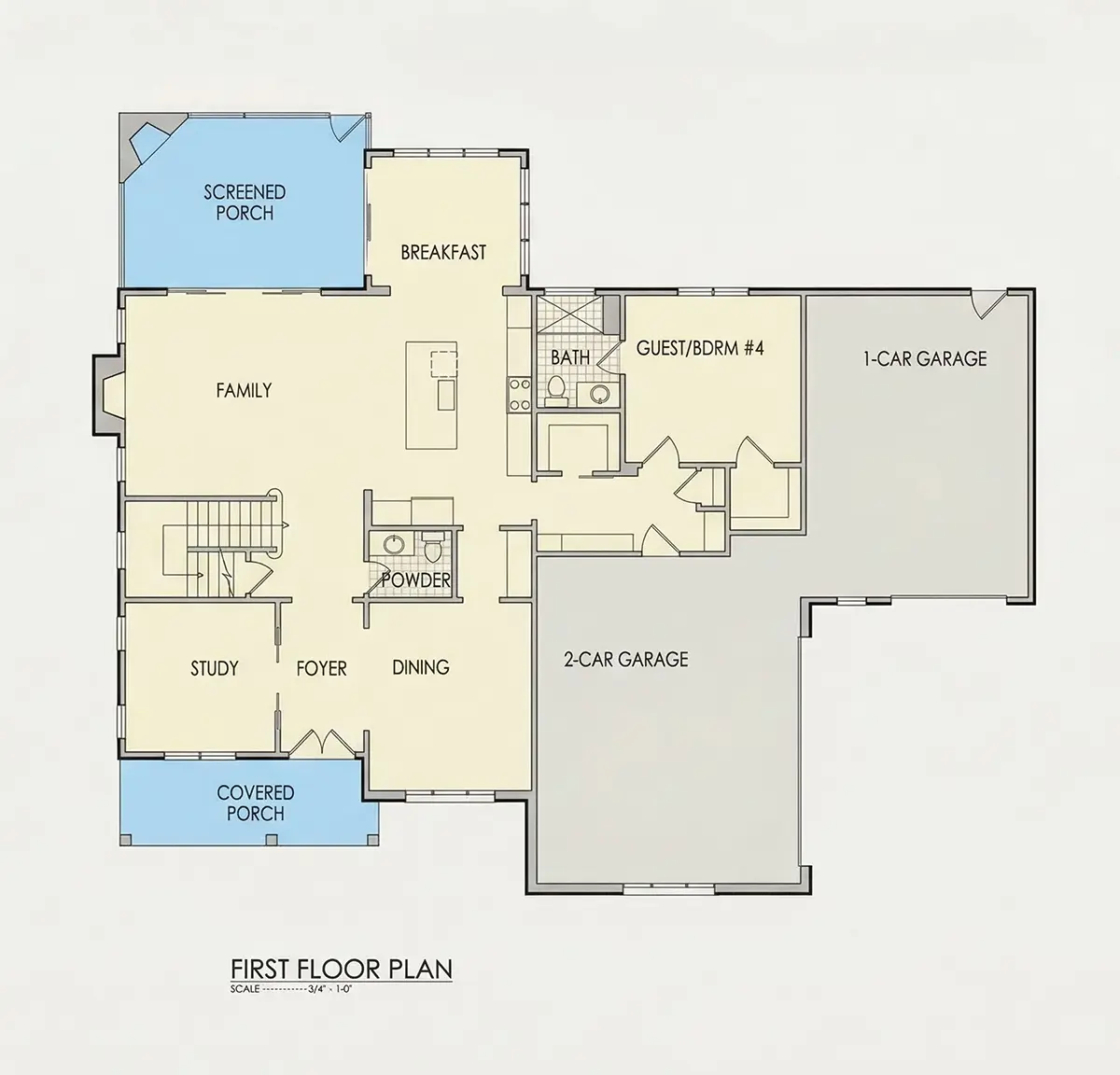 Main Floor 22 – 2-Story House Plan 4005 ft²: 4 Beds, Home Office, 5.5 Baths, Open Floor Plan, 3-Car Garage — 76809R