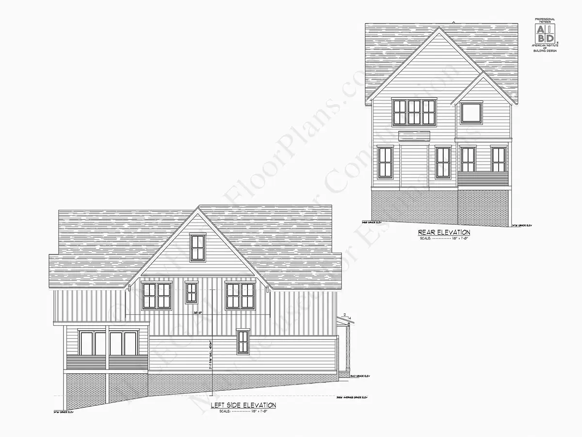 Exterior Elevations 19 – 2-Story House Plan 3568 ft², 5 Beds — 96187R