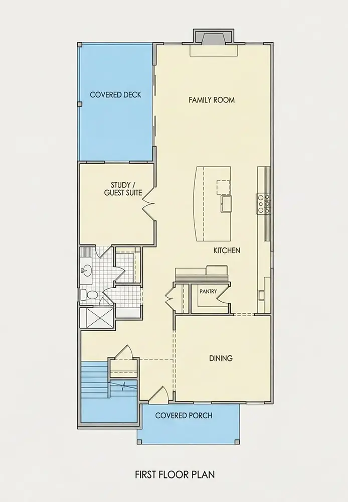 Main Floor 20 – 2-Story House Plan 3568 ft², 5 Beds — 96187R