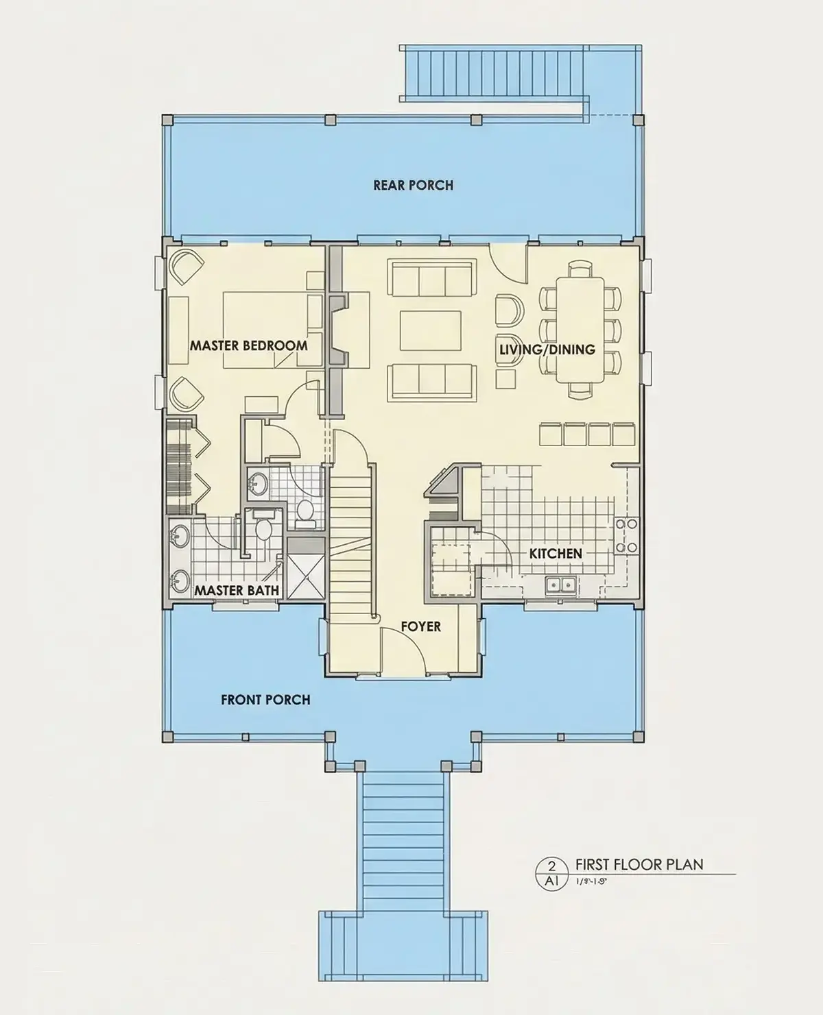 Main Floor 8 – 3-Story House Plan 2676 ft², 4 Beds — 53827R