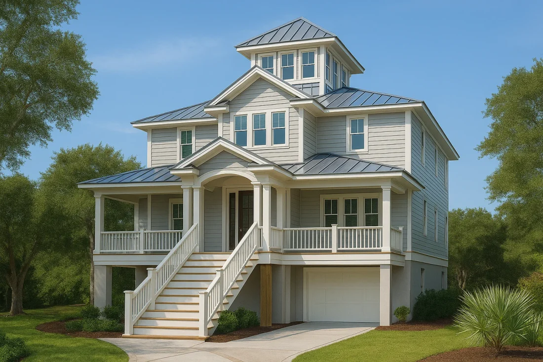 Main Images 4 – 3-Story House Plan 2676 ft², 4 Beds — 53827R