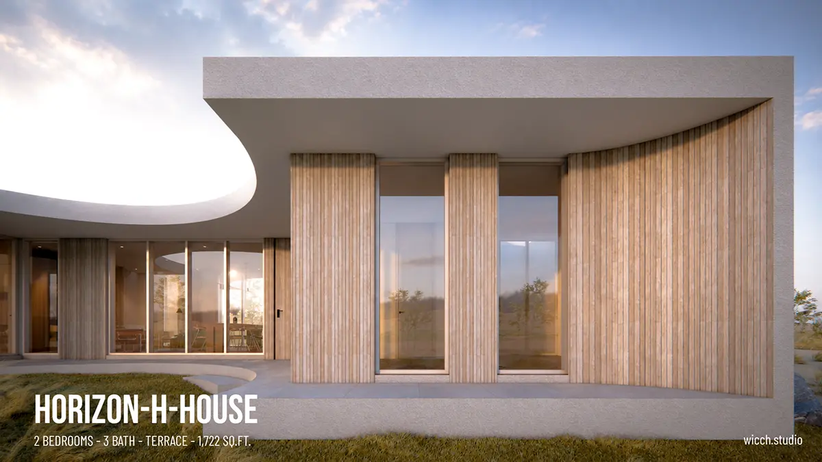 1-Story House Plan 1722 ft²: 2 Beds, Home Office, 3 Baths, without Garage