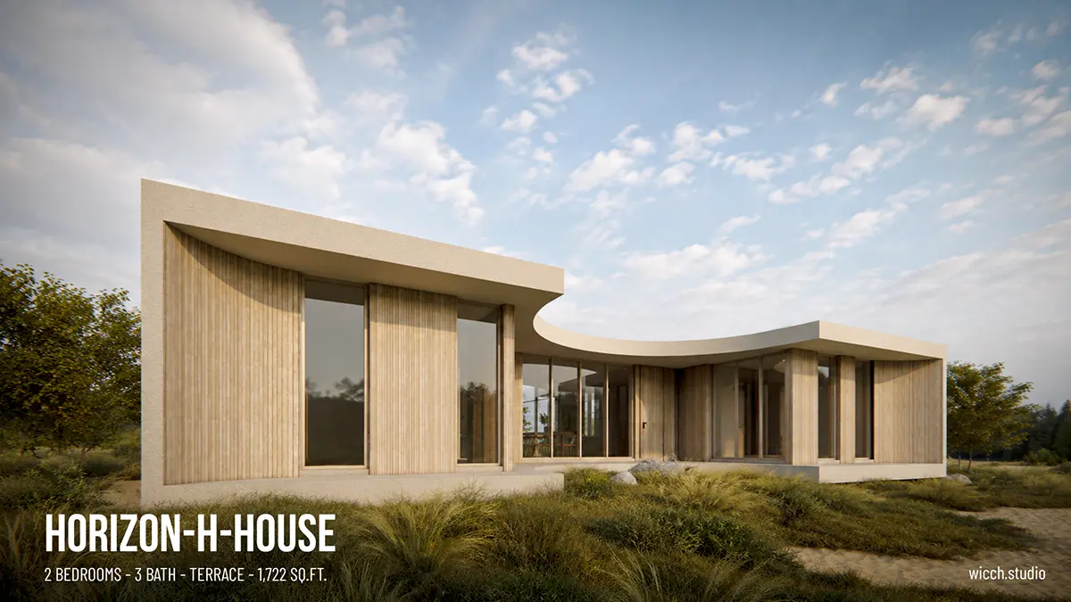 1-Story House Plan 1722 ft²: 2 Beds, Home Office, 3 Baths, without Garage