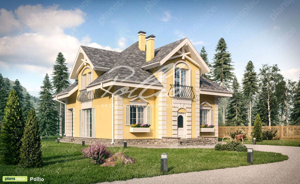 European House Plan with 5 Bedrooms and Fireplace - 58561C