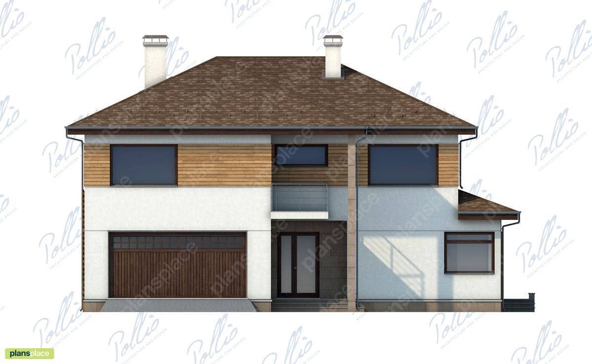 Two Storey European House Plan with 2-Car Garage and 4 Beds - 69642R