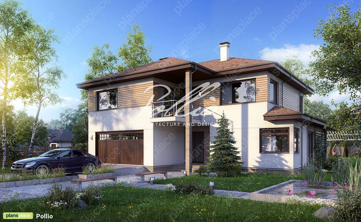 Two Storey European House Plan with 2-Car Garage and 4 Beds - 69642R