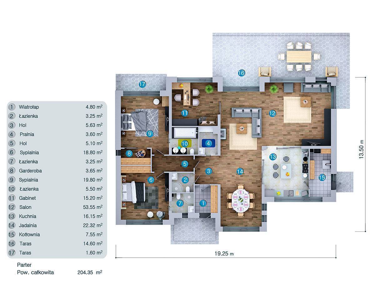 2000 Sq Ft Plan with 2 Beds, Home Office and High Ceilings - 39968C - 3