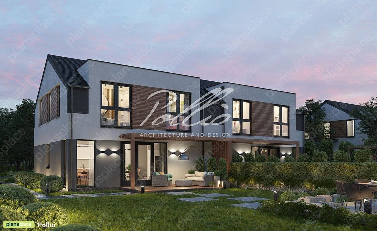 Modern Duplex Plan with Matching 4-Bed Units Under 1400 sq ft - 51526C - 3