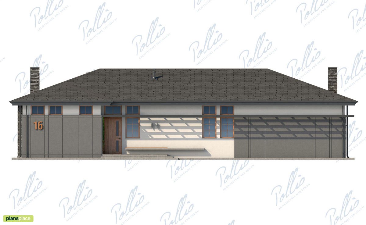 L-Shaped House Plan with Walk In Closet and Rear Porch - 29617C