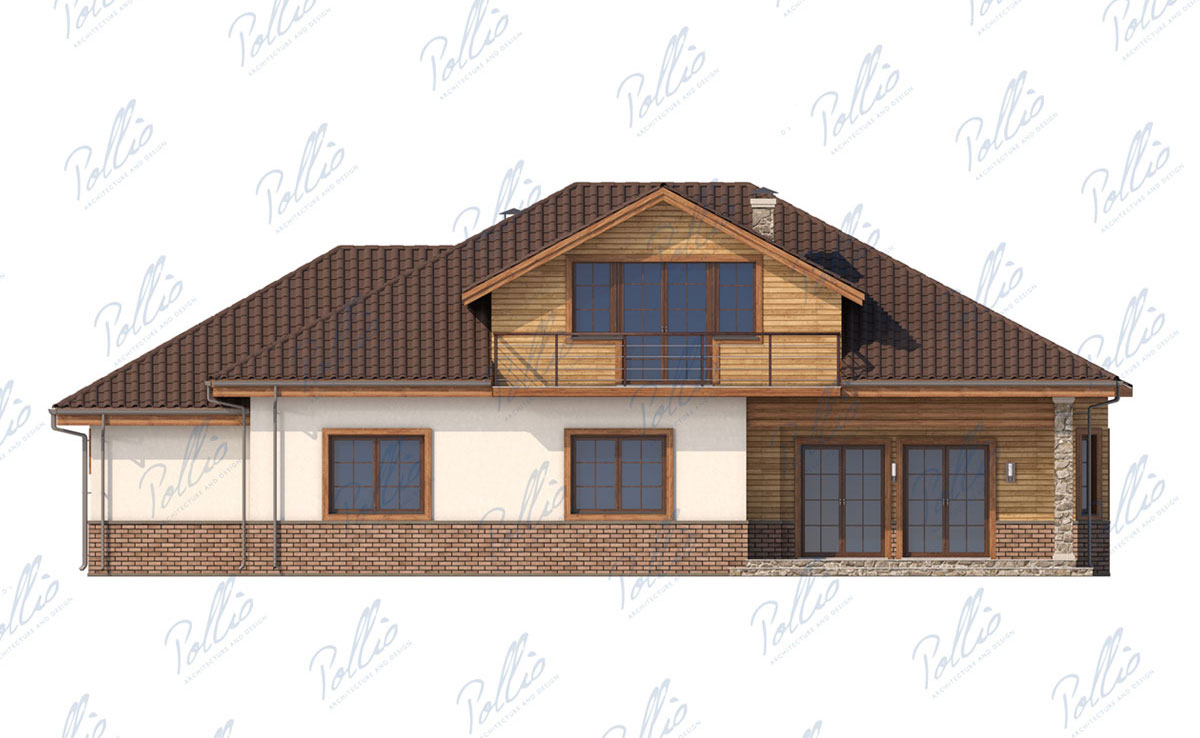 2883 ft² European 1.5-Story House Plan with Home Theater, 3 Beds, and 2 Baths