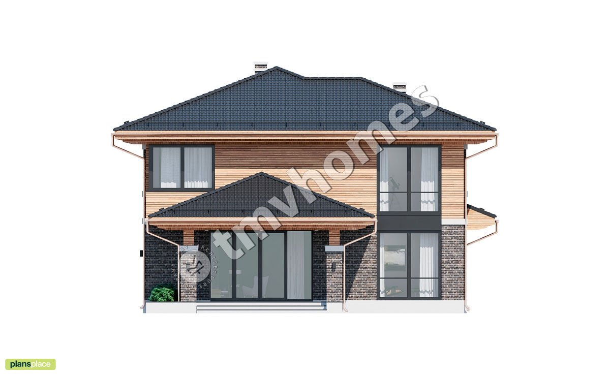 2-Story Home Plan with 4 Beds and Rear Covered Porch - 76840R