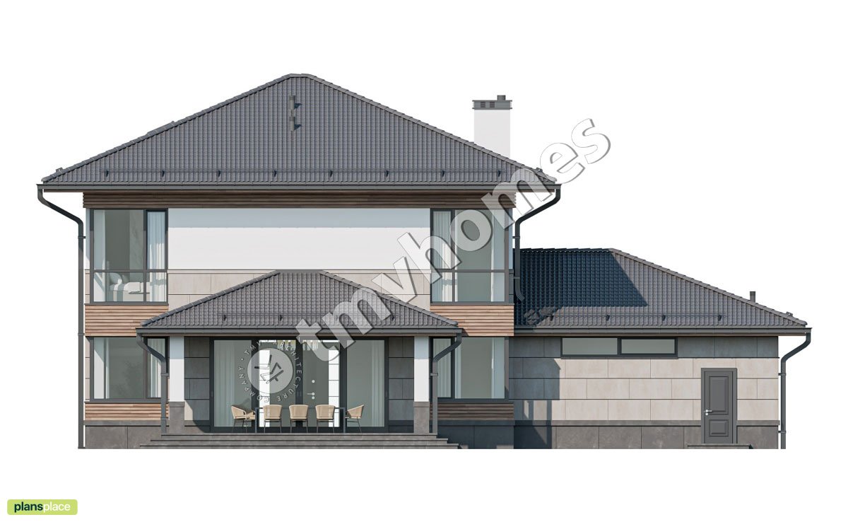 2-story House Plan with Panoramic Windows and 2-Car Garage - 87117R