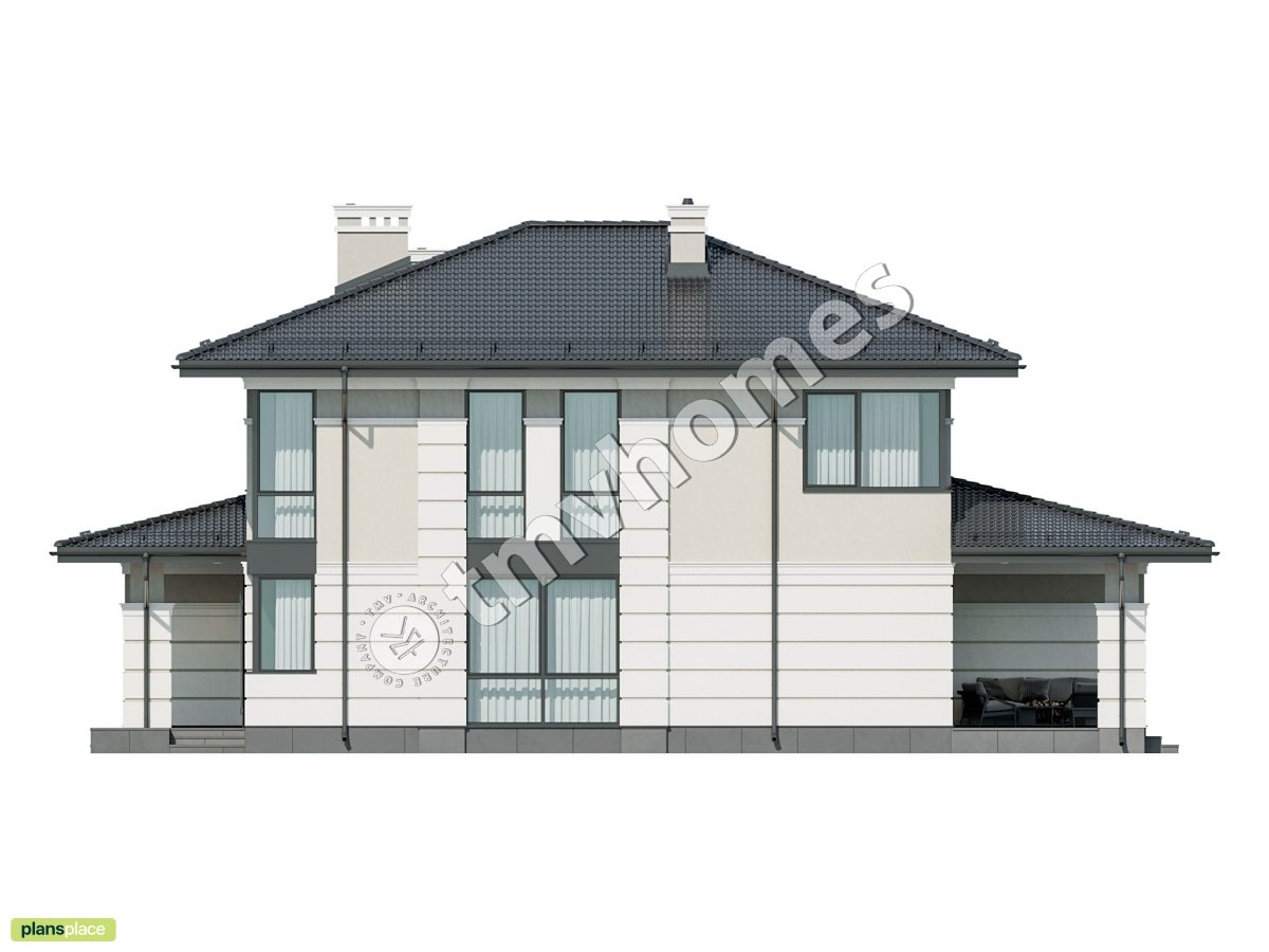 Traditional House with Rear Porch und Open Floor Plan - 98174R