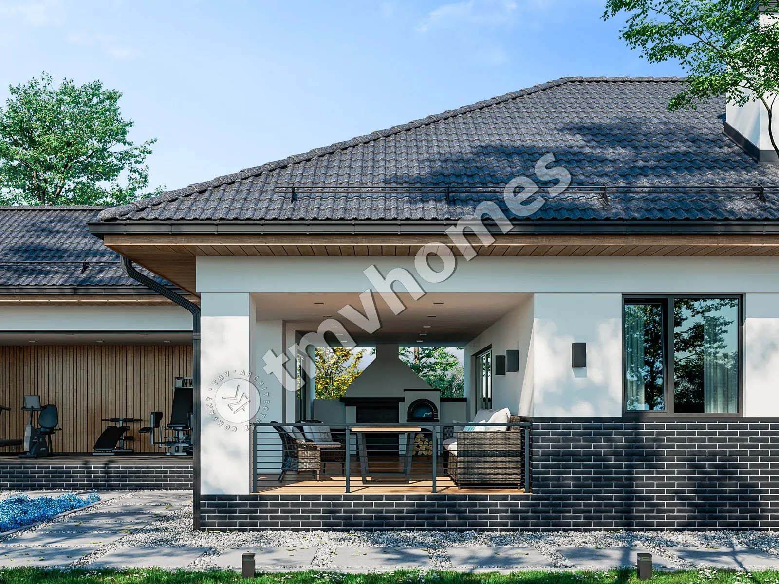 House Plan: 1457 sq ft, 1 Story, 4 Beds, Home Office, 2.5 Baths, Open Floor Plan, 2-Car Garage