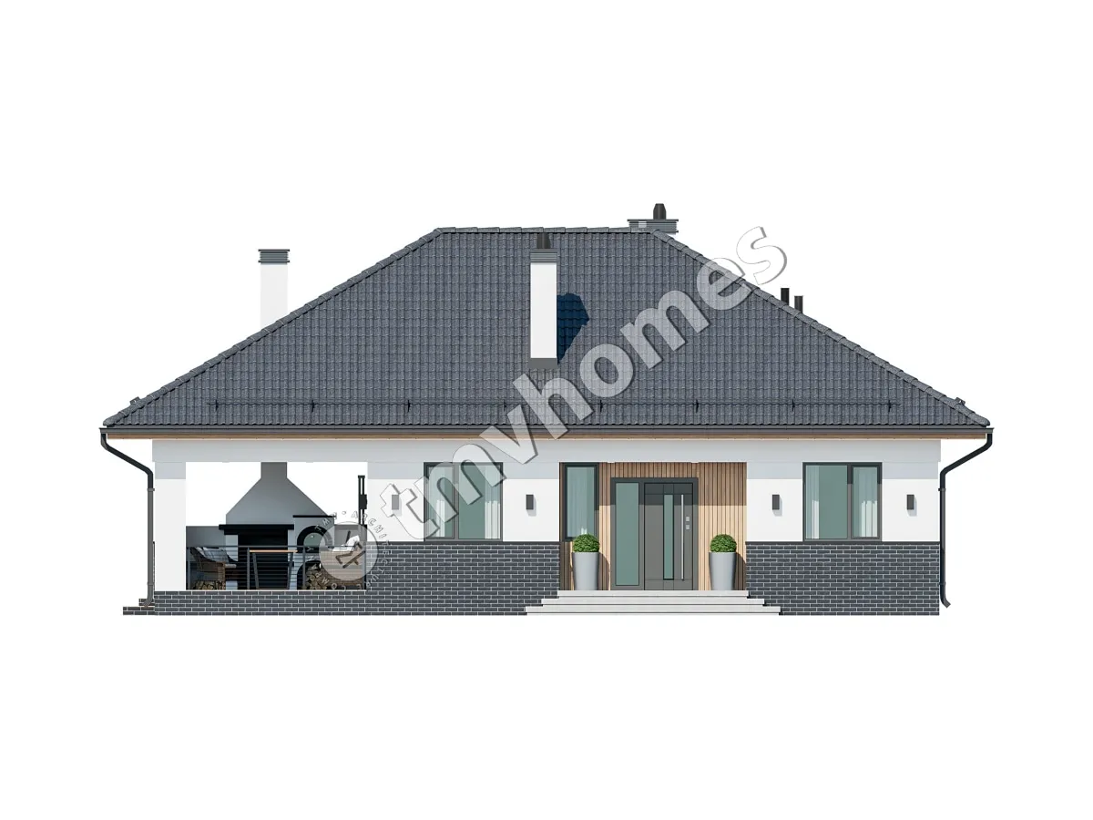 House Plan: 1076 ft², 1 Story, 2 Beds, 1 Baths, Open Floor Plan