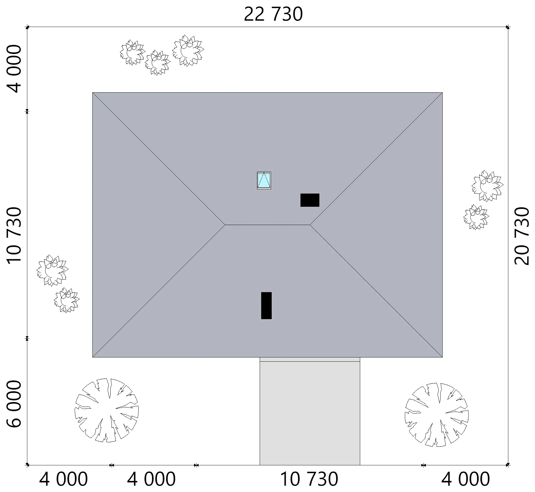 House Plan: 1076 ft², 1 Story, 2 Beds, 1 Baths, Open Floor Plan