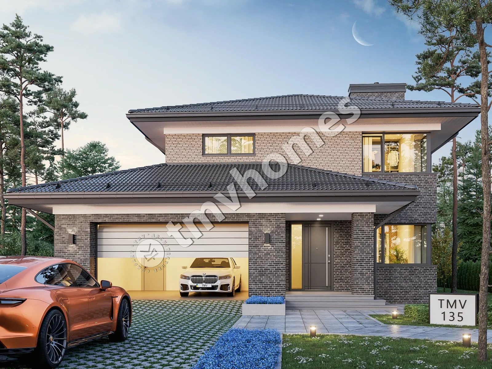 House Plan: 2162 ft², 2 Stories + Basement, 3 Beds, Home Office, 2 Baths, Open Floor Plan, 2-Car Garage