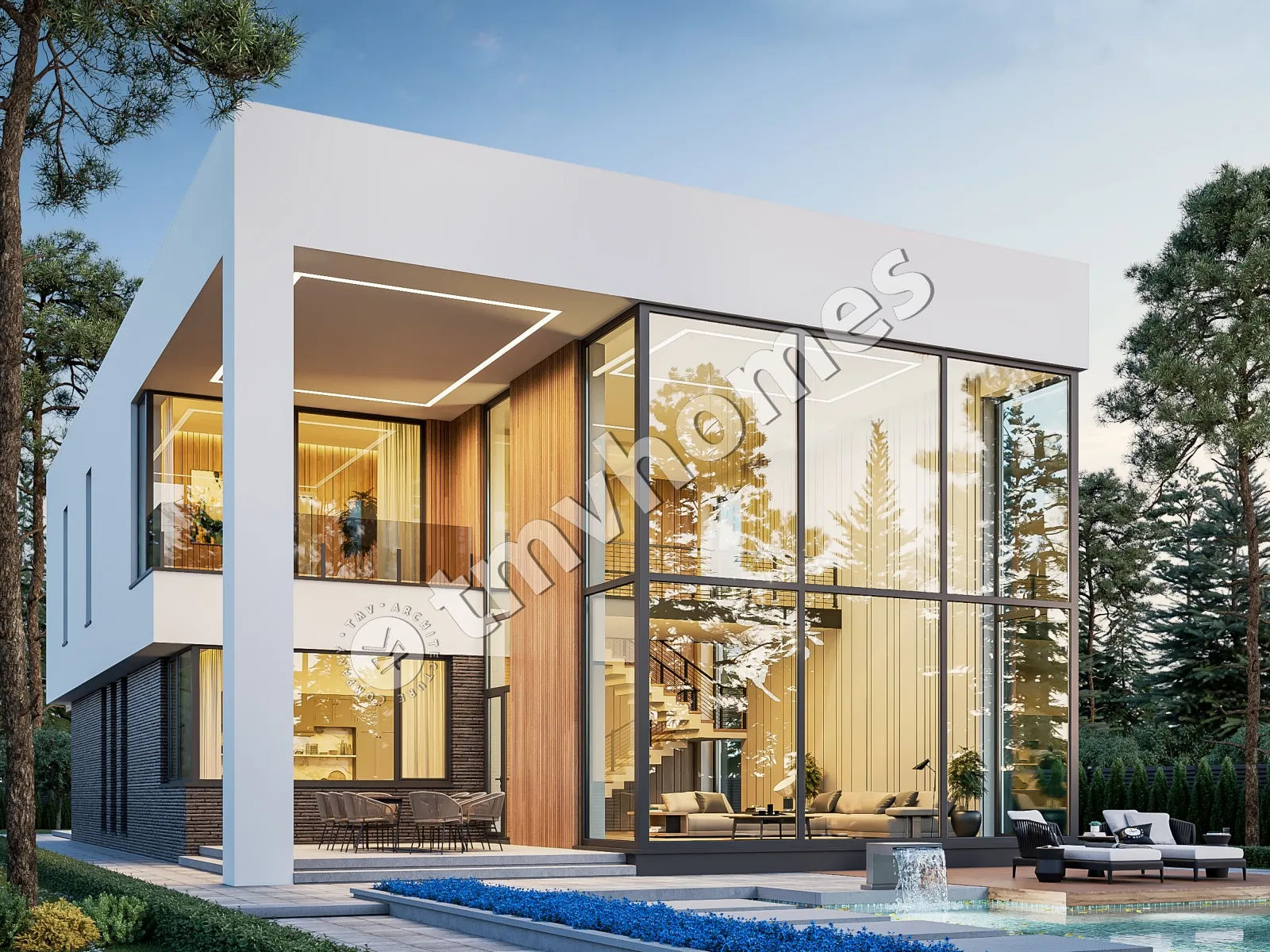 House Plan: 3954 ft², 2 Stories, 3 Beds, Home Office, 4 Baths, Open Floor Plan, 2-Car Garage