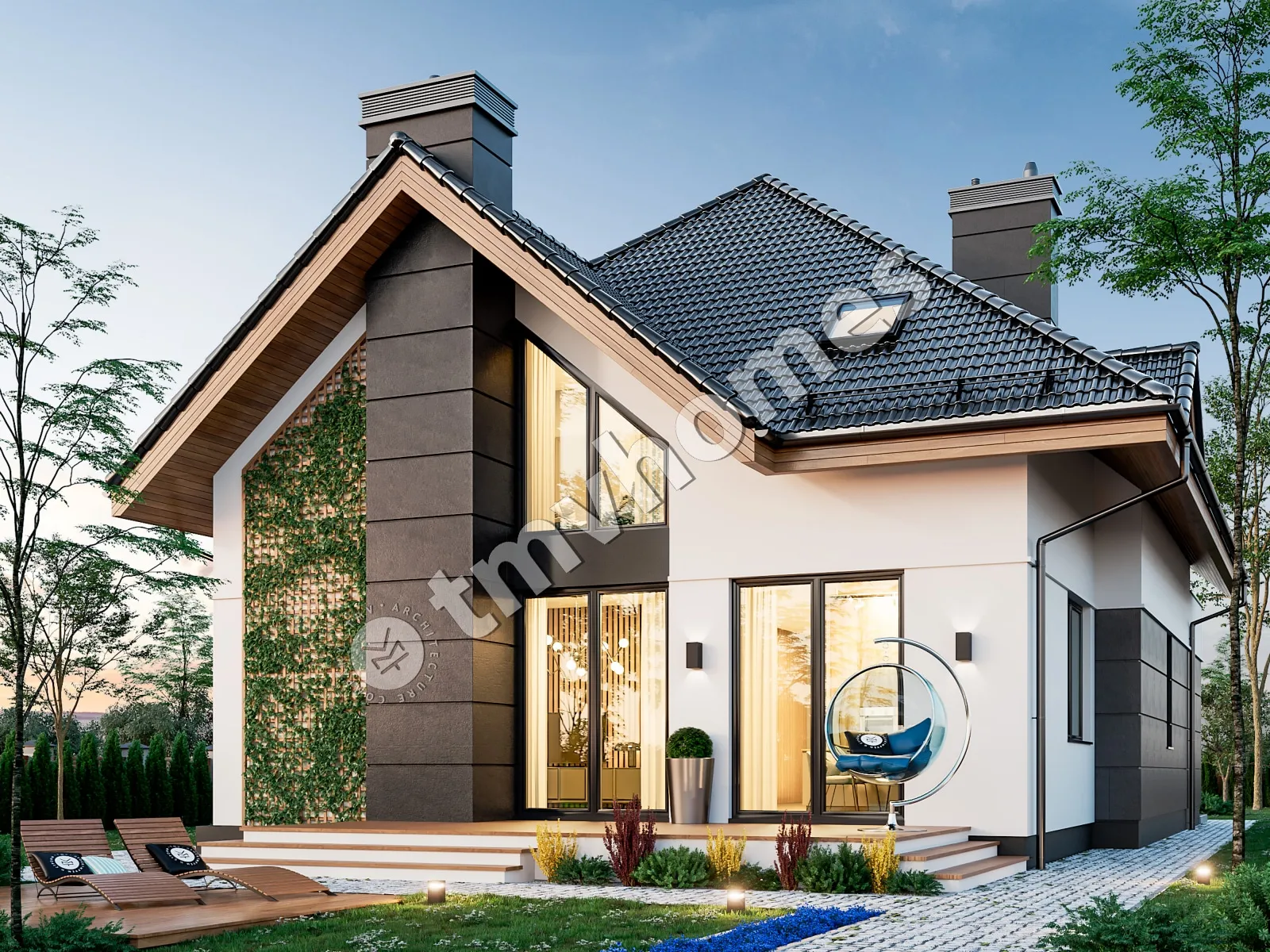 House Plan: 2202 ft², 1.5 Stories, 3 Beds, Home Office, 3 Baths, Open Floor Plan, 1-Car Garage