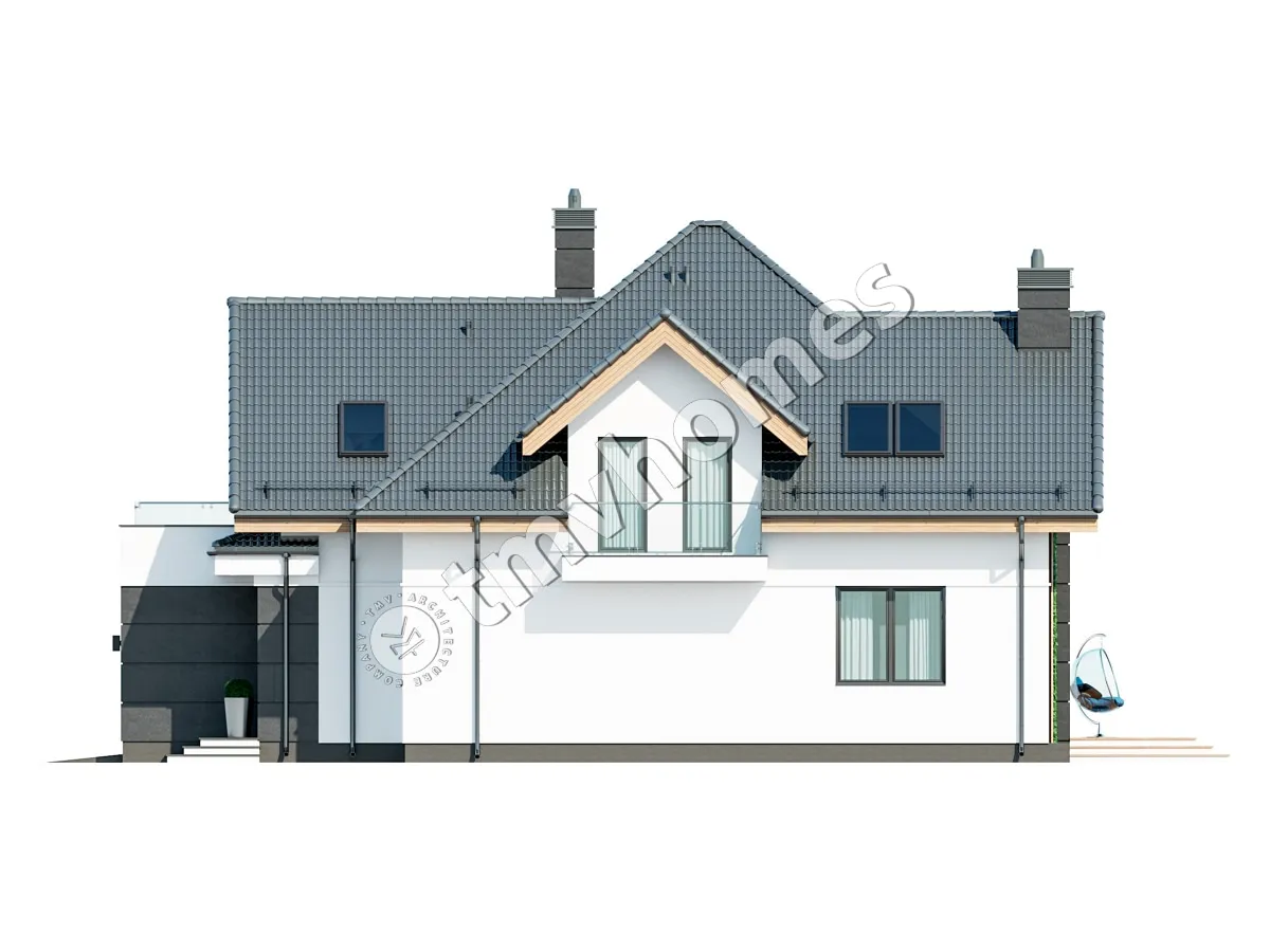 House Plan: 2202 ft², 1.5 Stories, 3 Beds, Home Office, 3 Baths, Open Floor Plan, 1-Car Garage
