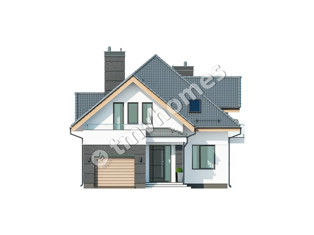 House Plan: 2202 ft², 1.5 Stories, 3 Beds, Home Office, 3 Baths, Open Floor Plan, 1-Car Garage