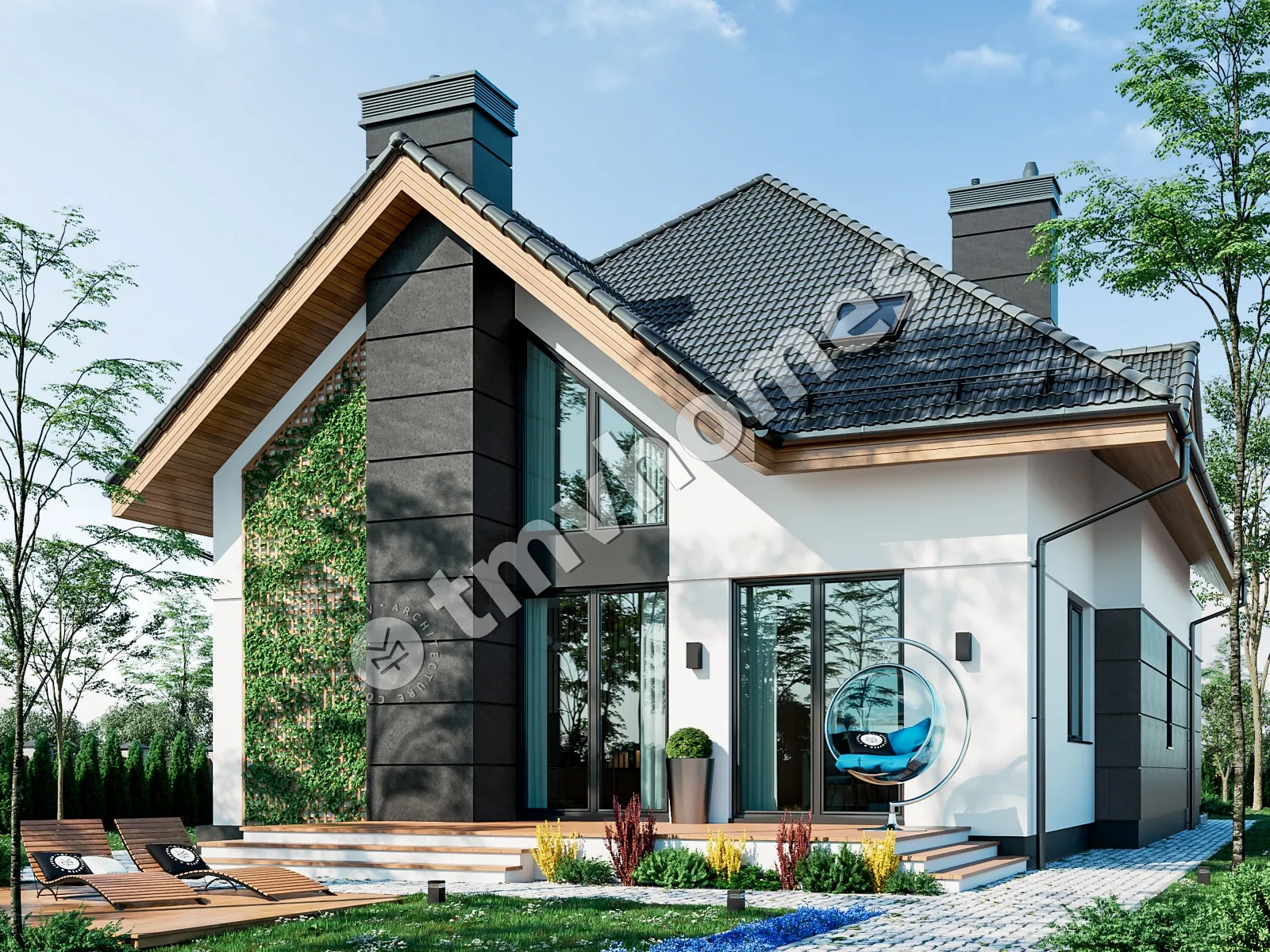 House Plan: 2202 ft², 1.5 Stories, 3 Beds, Home Office, 3 Baths, Open Floor Plan, 1-Car Garage