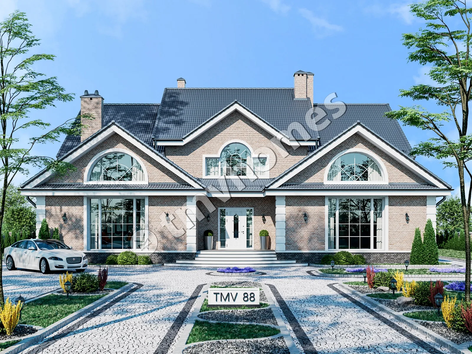 House Plan: 5202 ft², 1.5 Stories, 6 Beds, Home Office, 5 Baths