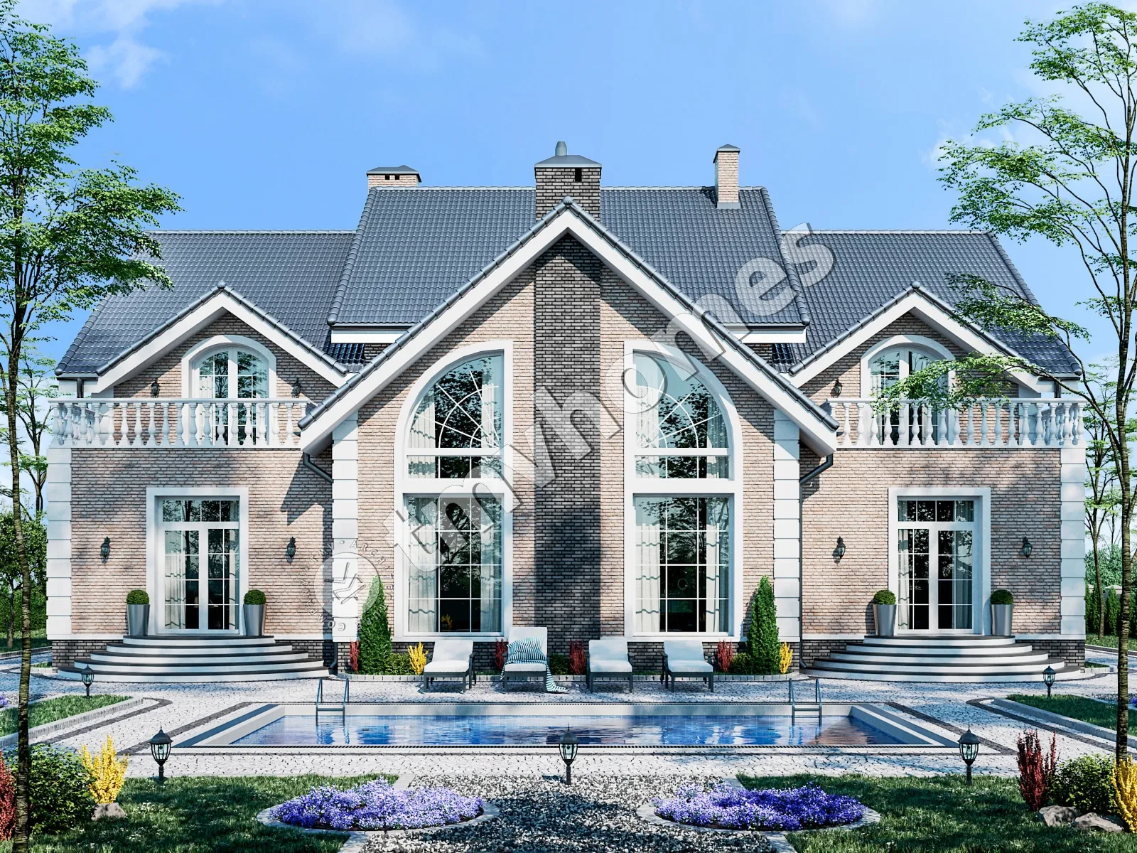 House Plan: 5202 ft², 1.5 Stories, 6 Beds, Home Office, 5 Baths