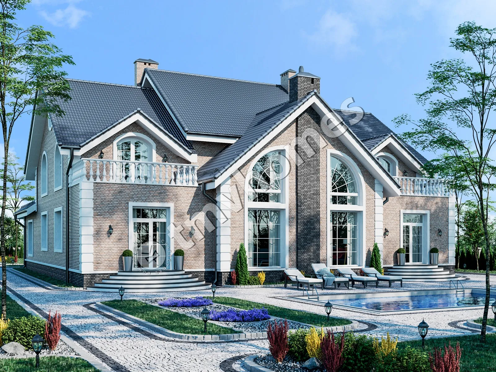 House Plan: 5202 ft², 1.5 Stories, 6 Beds, Home Office, 5 Baths