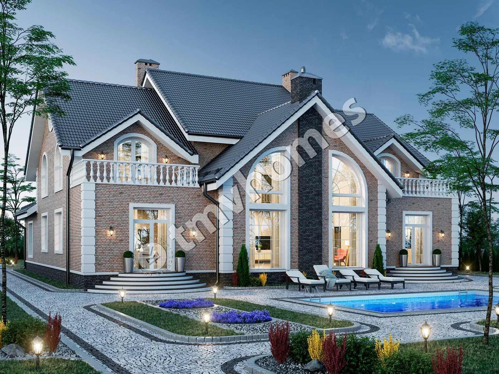 House Plan: 5202 ft², 1.5 Stories, 6 Beds, Home Office, 5 Baths