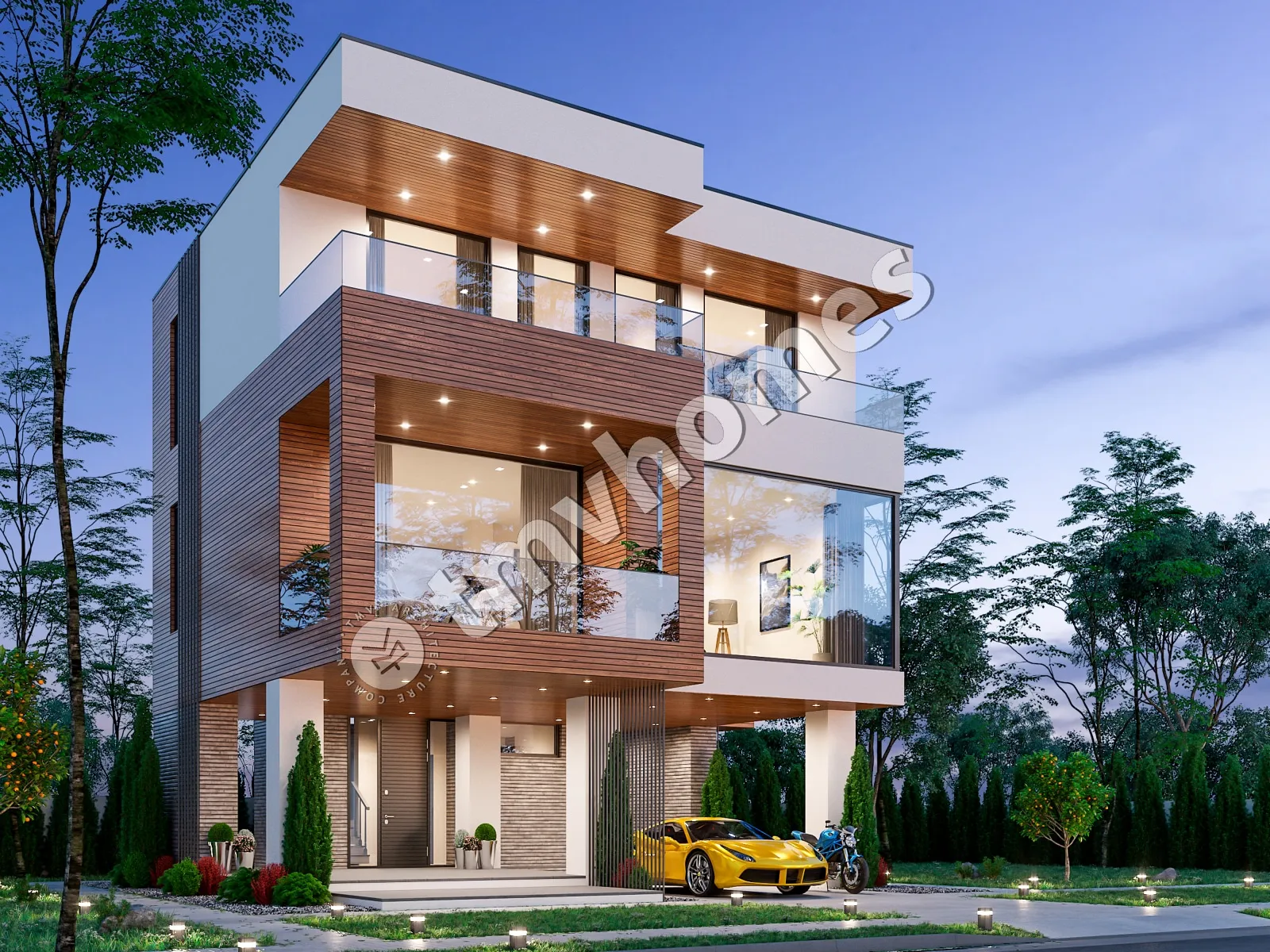 House Plan: 1555 ft², 3 Stories, 3 Beds, 3 Baths, Open Floor Plan, Carport