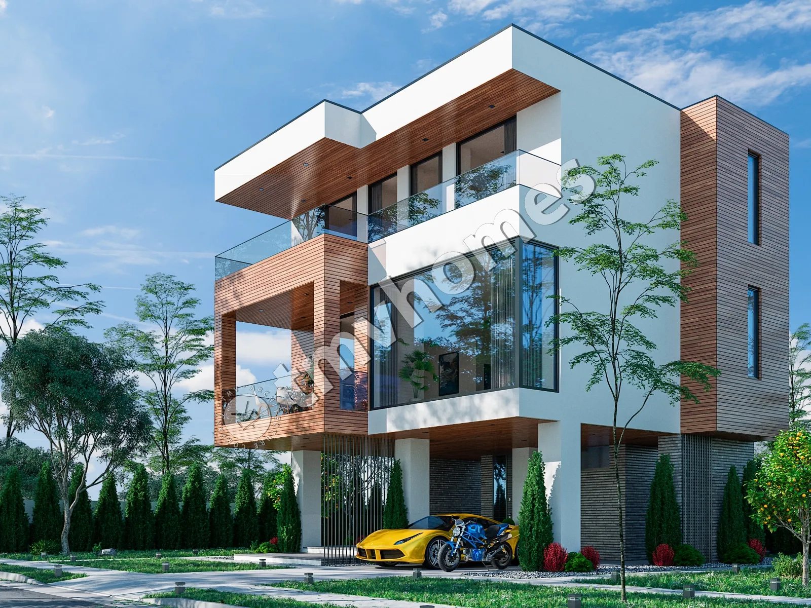 House Plan: 1555 ft², 3 Stories, 3 Beds, 3 Baths, Open Floor Plan, Carport