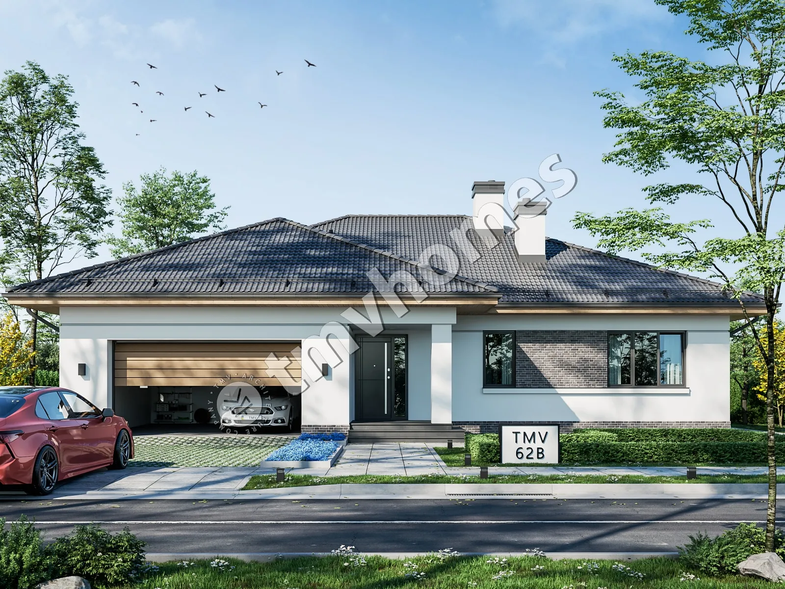 House Plan: 2052 ft², 1 Story, 3 Beds, 2 Baths, Open Floor Plan, 2-Car Garage